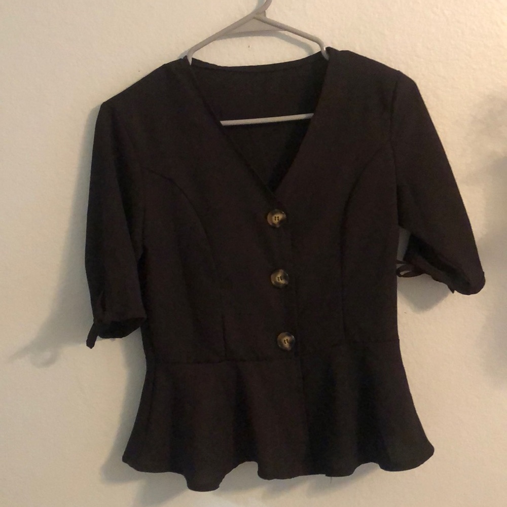 Black button blouse